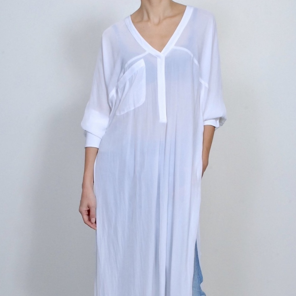 Smythe Side Slit Long Tunic White Size XS